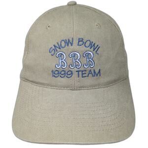 HeadShot Baseball Cap Beige Blue One Size Snow Bowl 1999 Team Slideback Logo Hat